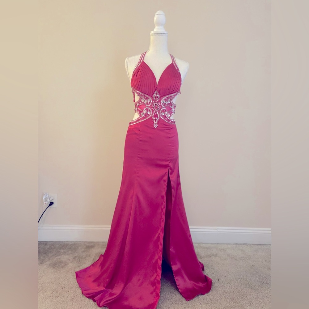 Hot pink prom dress